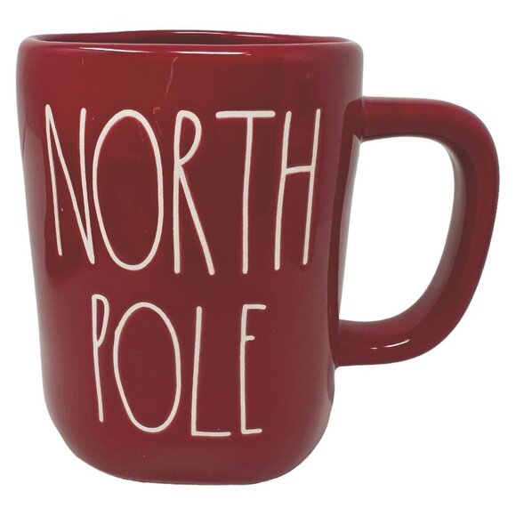 Rae Dunn NORTH POLE Mug Red Ceramic LL Magenta Santa Christmas Holiday Cup Gift - Picture 2 of 10